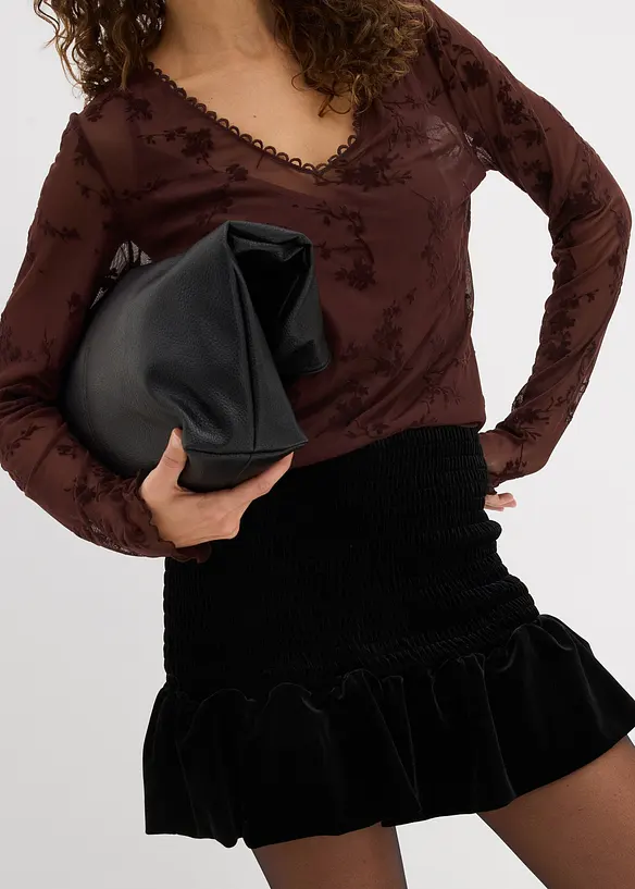 Jupe-short en velours doux, bonprix