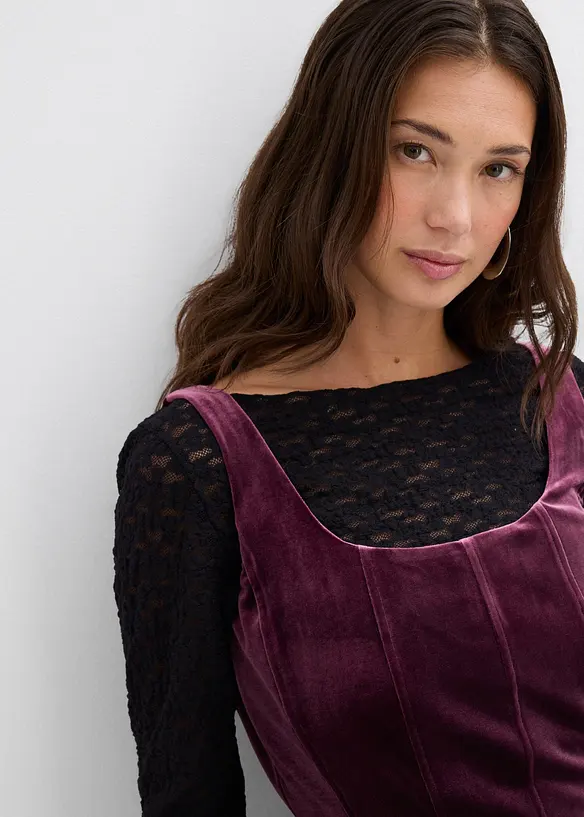 Robe à corsage en velours, bonprix