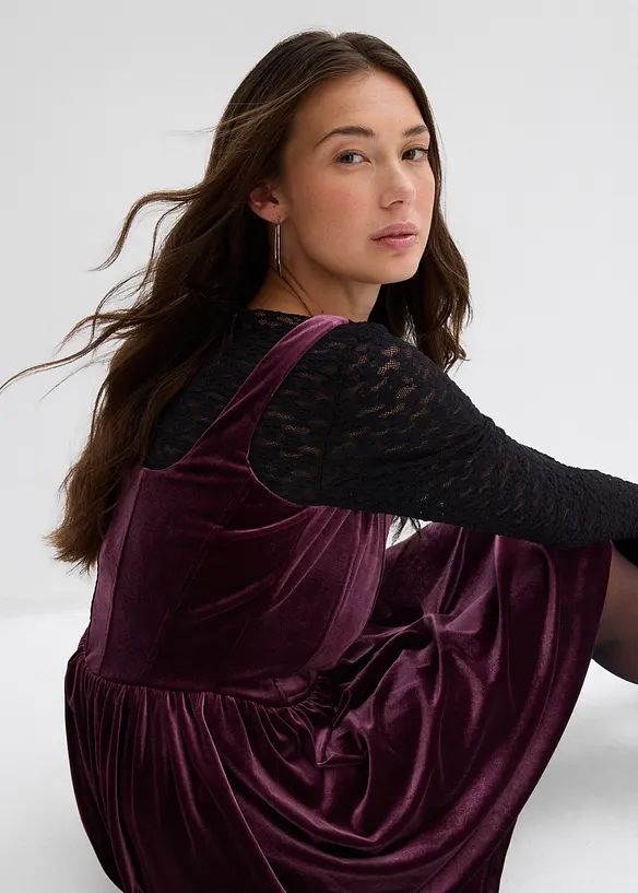 Robe à corsage en velours, bonprix