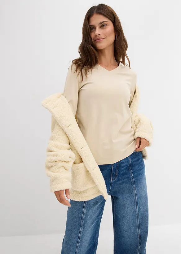 T-shirt manches longues près du corps, bonprix