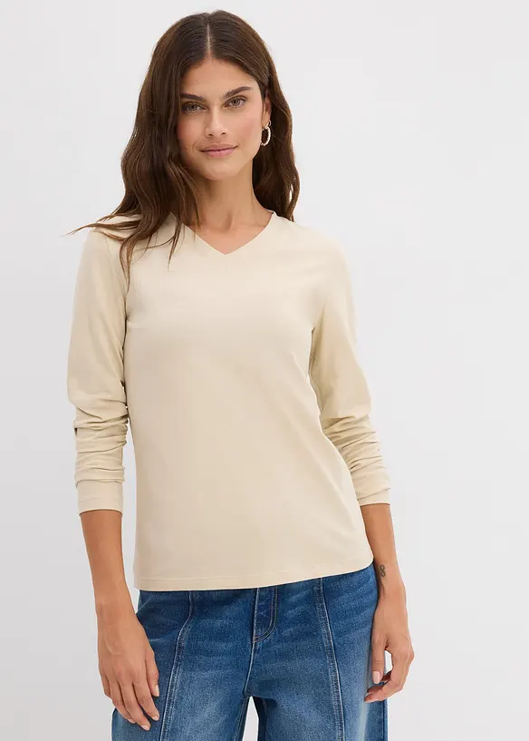 T-shirt manches longues près du corps, bonprix