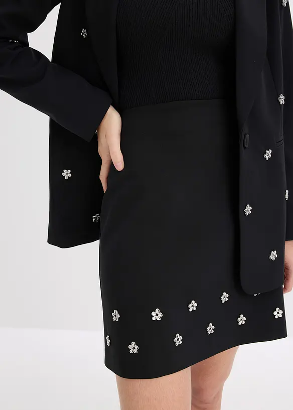 Mini-jupe en coton mélangé, bonprix