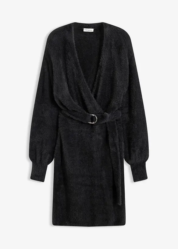 Robe cintrée en maille avec accessoire, bonprix