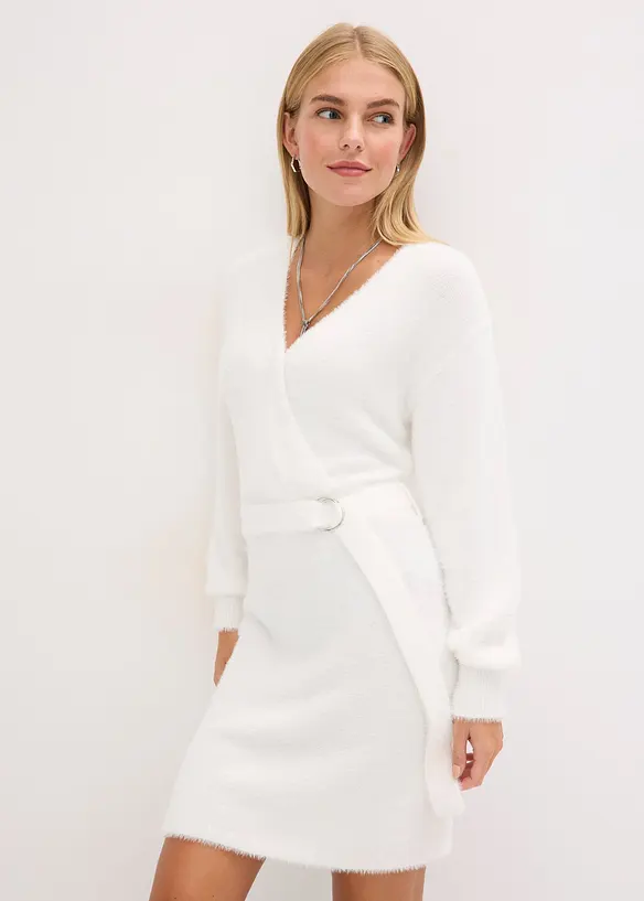 Robe cintrée en maille avec accessoire, bonprix