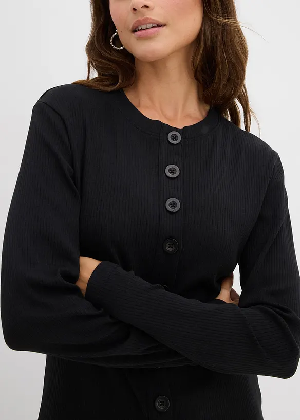 T-shirt manches longues c&ocirc;tel&eacute;, bonprix