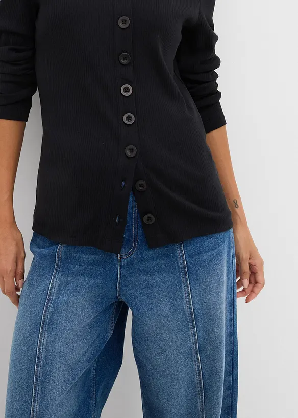 T-shirt manches longues c&ocirc;tel&eacute;, bonprix