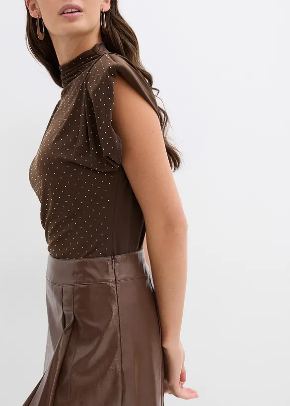 Mini-jupe enduite à plis creux, bonprix