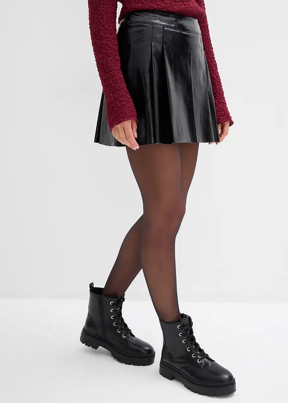 Mini-jupe enduite à plis creux, bonprix