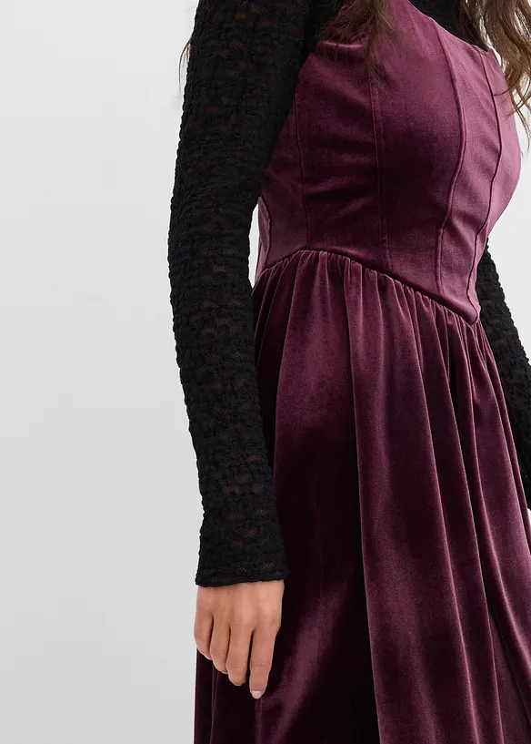 Robe à corsage en velours, bonprix