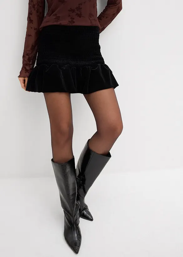 Jupe-short en velours doux, bonprix