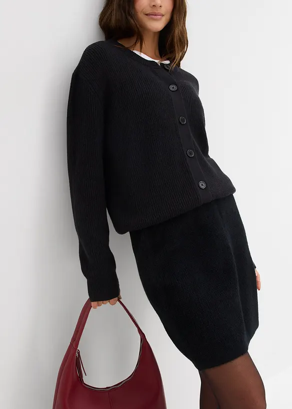 Jupe courte en maille, bonprix