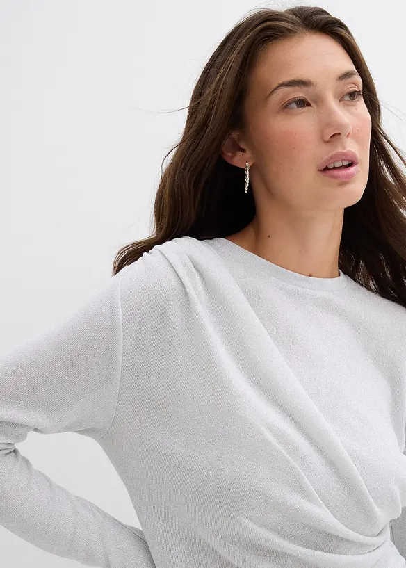 T-shirt manches longues à fronces, bonprix