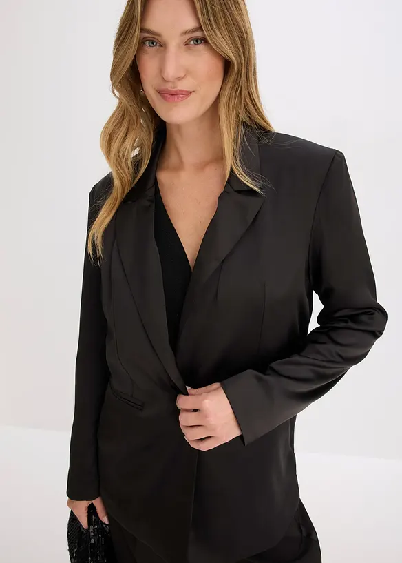 Blazer oversize en satin, bonprix