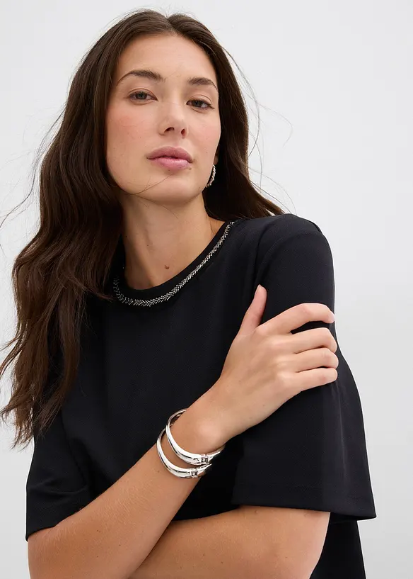 T-shirt oversize avec perles, bonprix