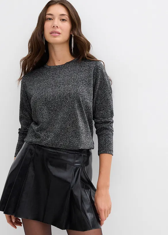 T-shirt manches longues effet lurex, bonprix