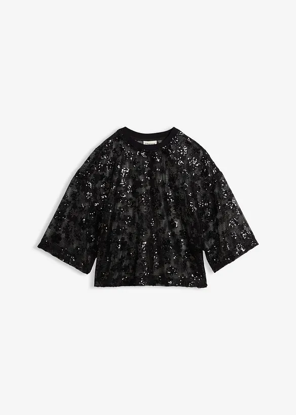Blouse ample avec sequins, bonprix