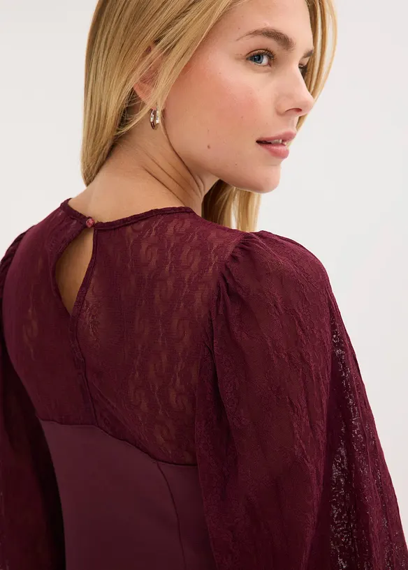 T-shirt manches longues à dentelle, bonprix