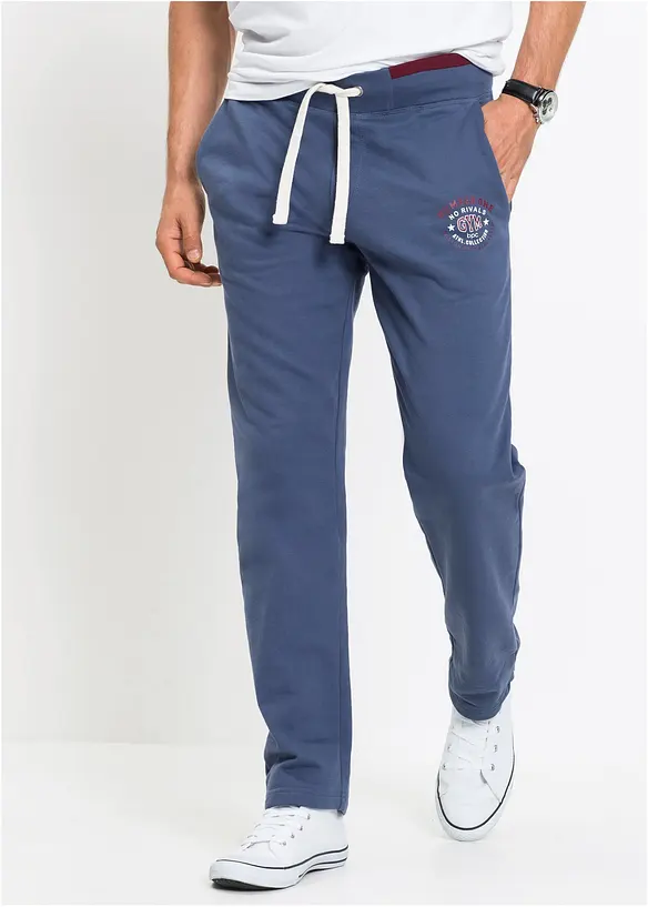 Pantalon de jogging 100% coton avec détails sportifs, bonprix