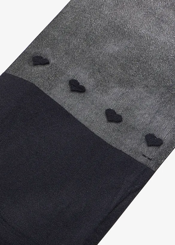 Collant effet jambières et cœurs 60den, bonprix
