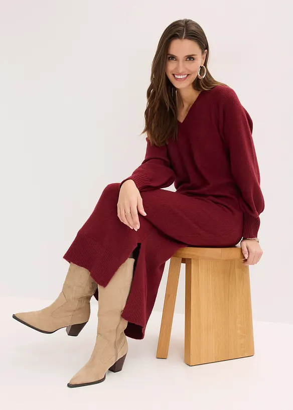 Robe midi oversize en maille, bonprix