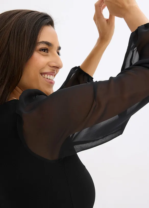 Robe longue avec application strass, bonprix