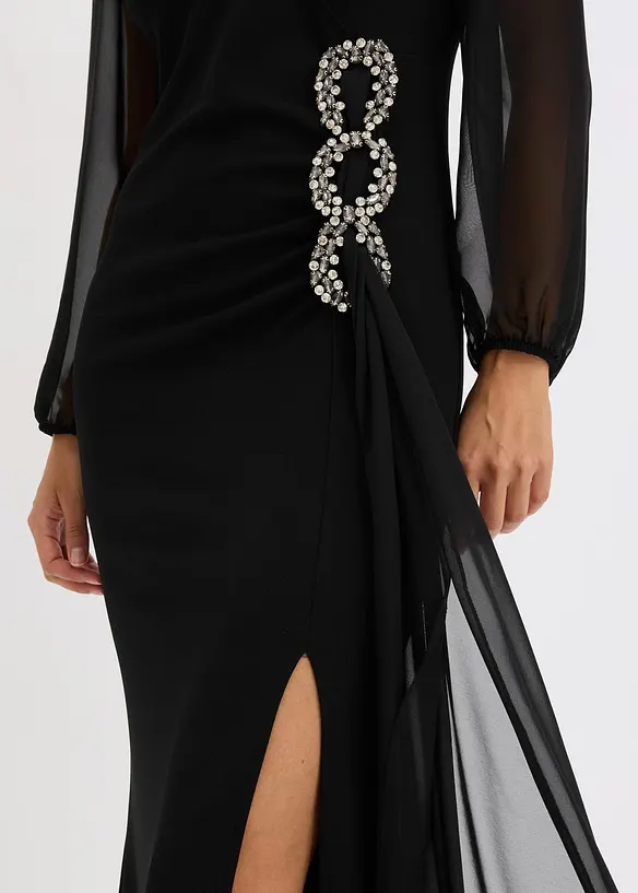 Robe longue avec application strass, bonprix