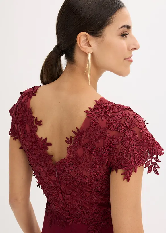 Robe midi en tulle délicat avec dentelle, bonprix