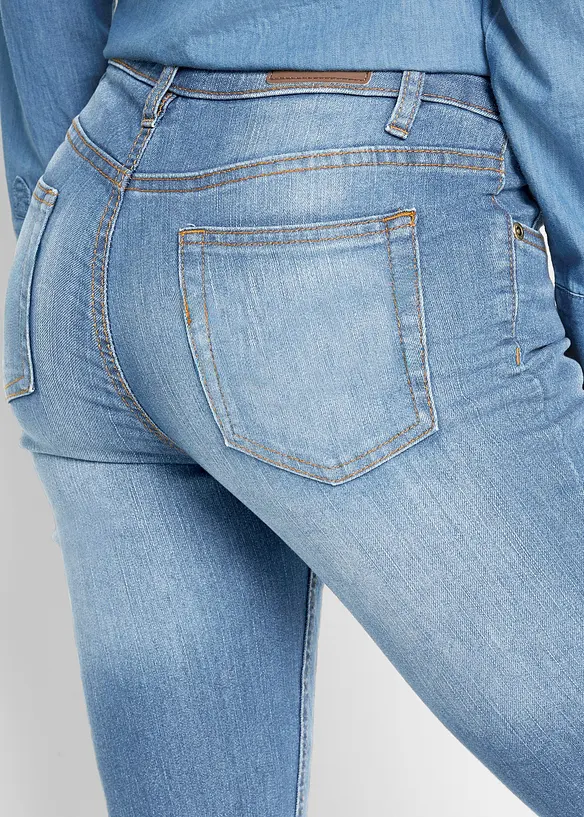 Jean skinny taille mi-haute, extensible, bonprix