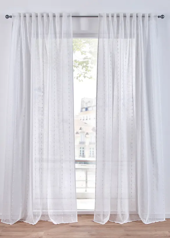 Rideau à rayures tissées (1 pce), bonprix