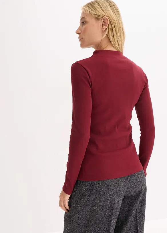 T-shirt manches longues en mati&egrave;re c&ocirc;tel&eacute;e, bonprix