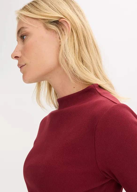 T-shirt manches longues en mati&egrave;re c&ocirc;tel&eacute;e, bonprix