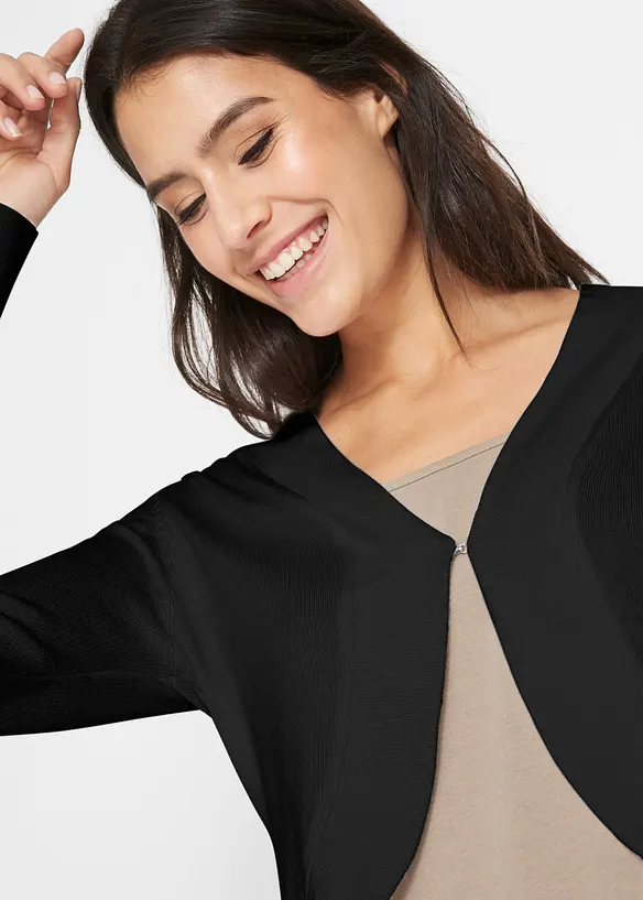 Gilet court en maille de viscose mélangée, bonprix