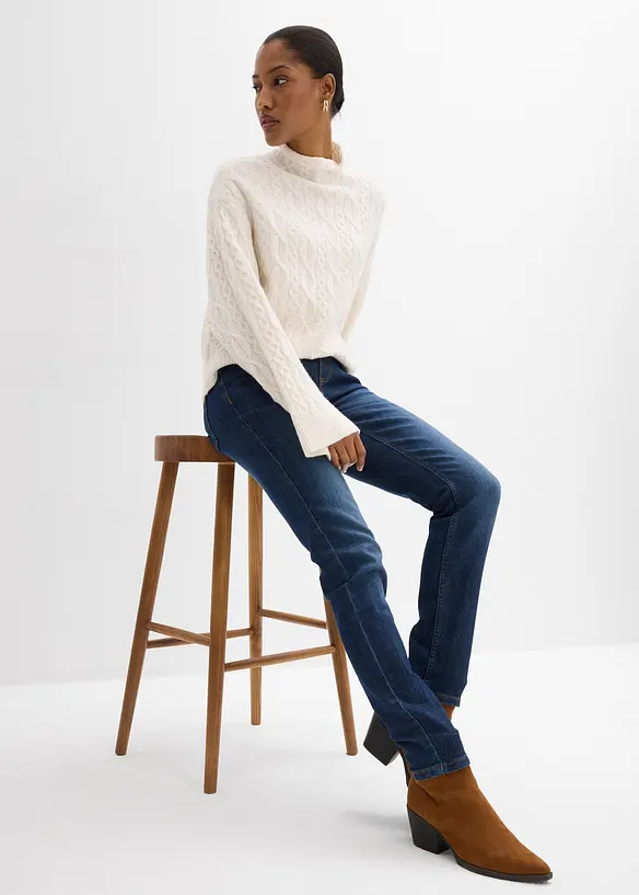 Jean skinny taille mi-haute, extensible, bonprix