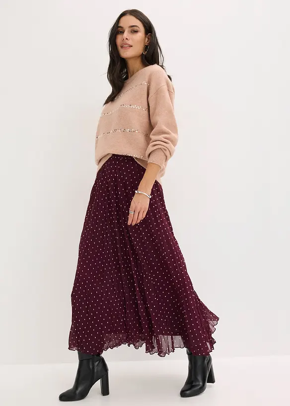 Jupe en mousseline, effet froissé, bonprix