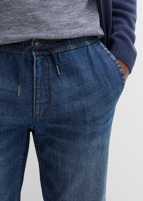 Jean jogger droit et léger à taille élastiquée, Regular, bonprix