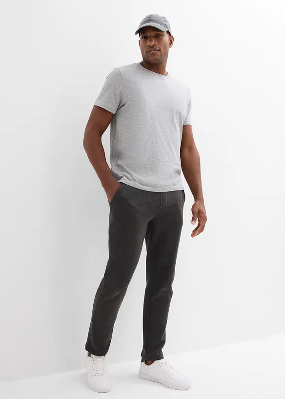 Pantalon de jogging 100% coton avec d&eacute;tails sportifs, bonprix