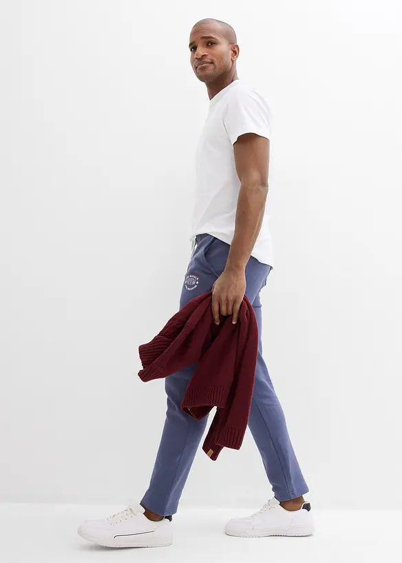 Pantalon de jogging 100% coton avec détails sportifs, bonprix