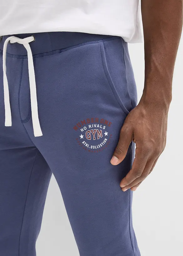 Pantalon de jogging 100% coton avec détails sportifs, bonprix