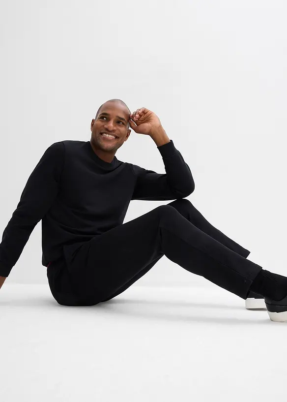 Pantalon de jogging 100% coton avec détails sportifs, bonprix