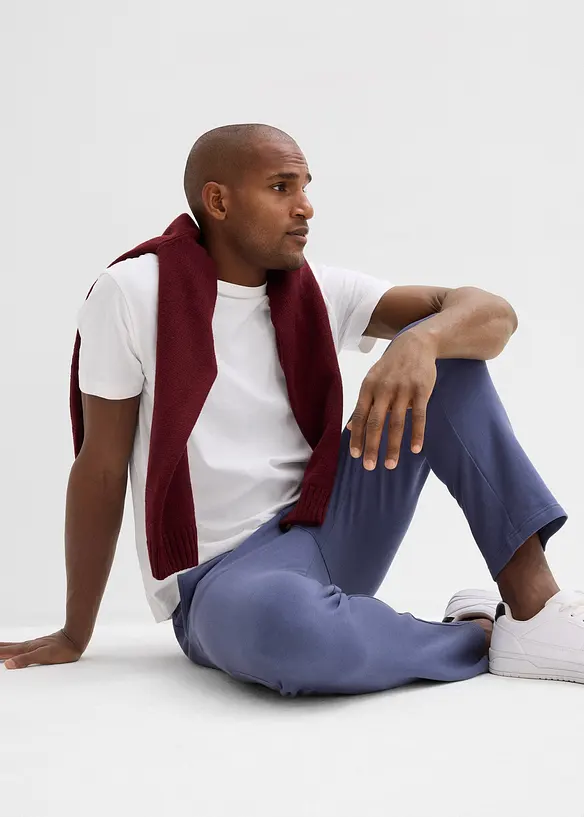 Pantalon de jogging 100% coton avec détails sportifs, bonprix