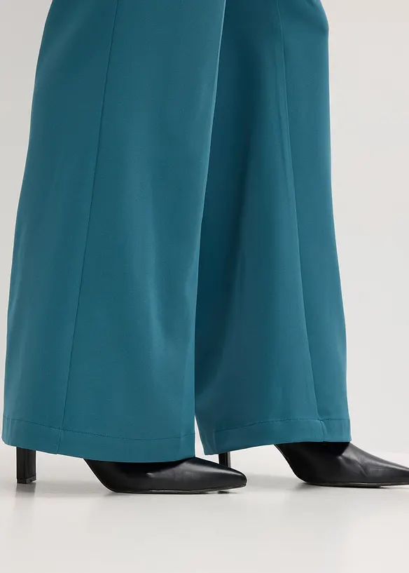 Pantalon large &agrave; pinces et taille &eacute;lastiqu&eacute;e, bonprix