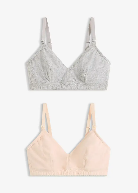 Lot de 2 soutiens-gorge d&rsquo;allaitement coton sans armatures, bonprix