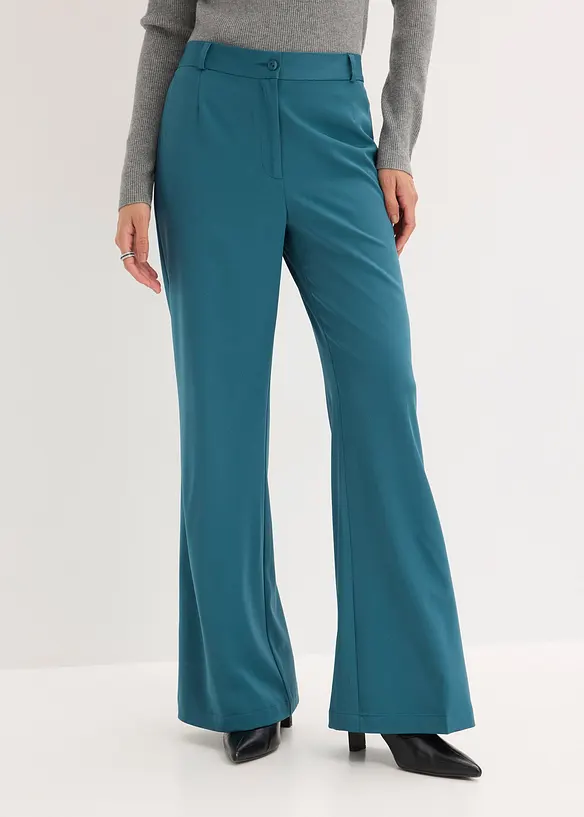 Pantalon large &agrave; pinces et taille &eacute;lastiqu&eacute;e, bonprix