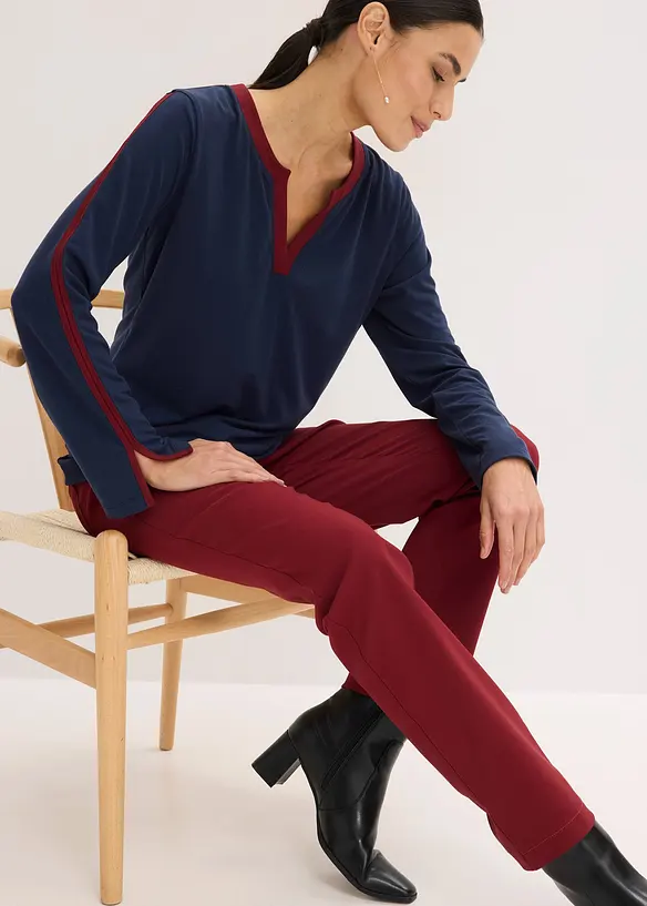 T-shirt &agrave; manches longues fendues, bonprix