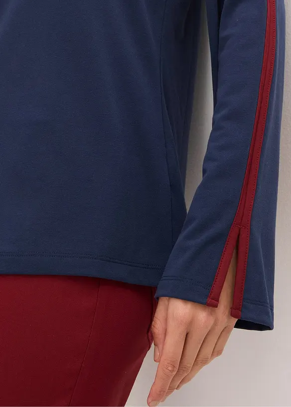 T-shirt &agrave; manches longues fendues, bonprix