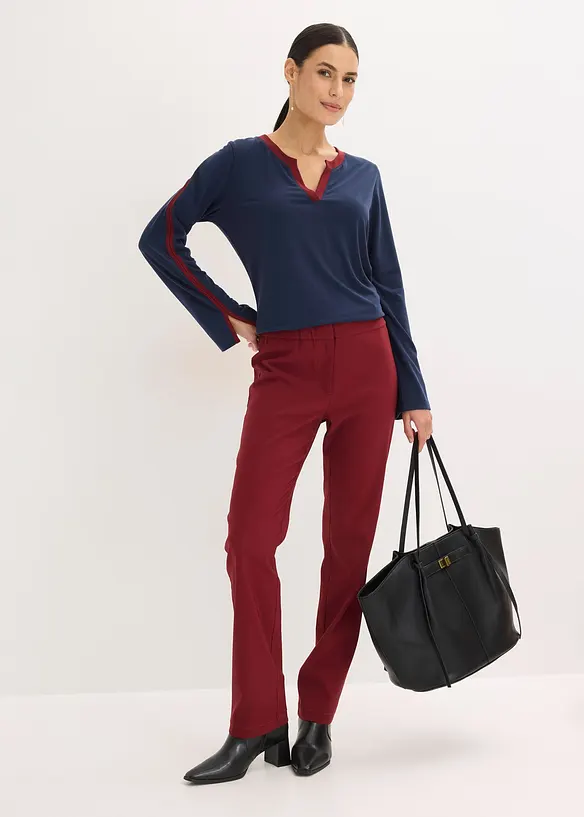 T-shirt &agrave; manches longues fendues, bonprix