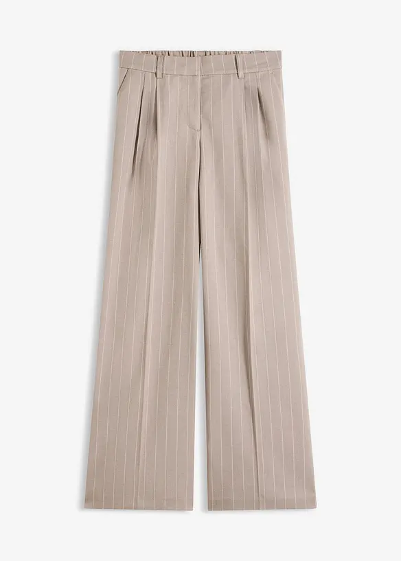 Pantalon large &agrave; pinces et rayures tennis, bonprix