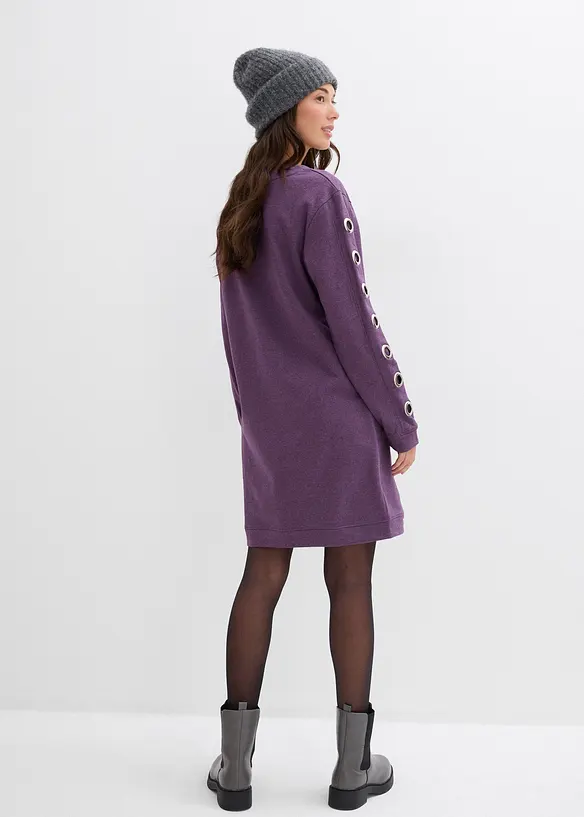 Robe sweat avec œillets, bonprix