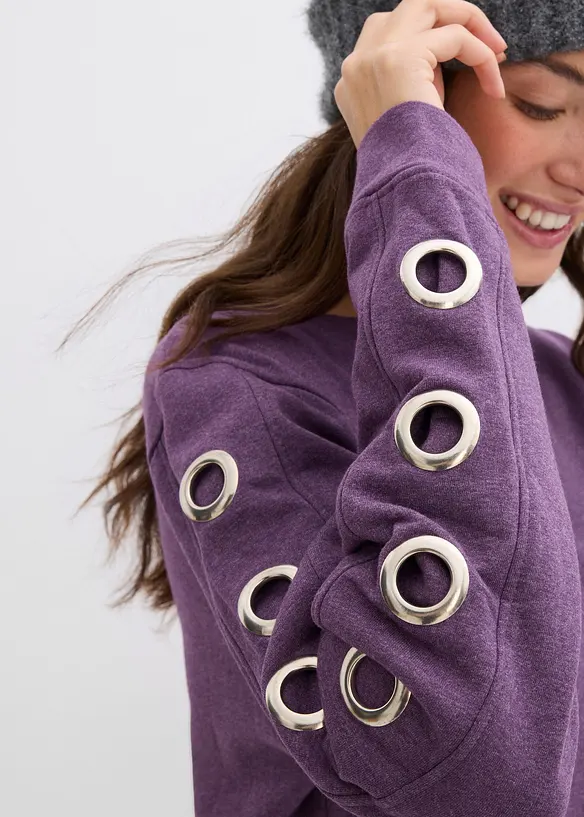 Robe sweat avec œillets, bonprix