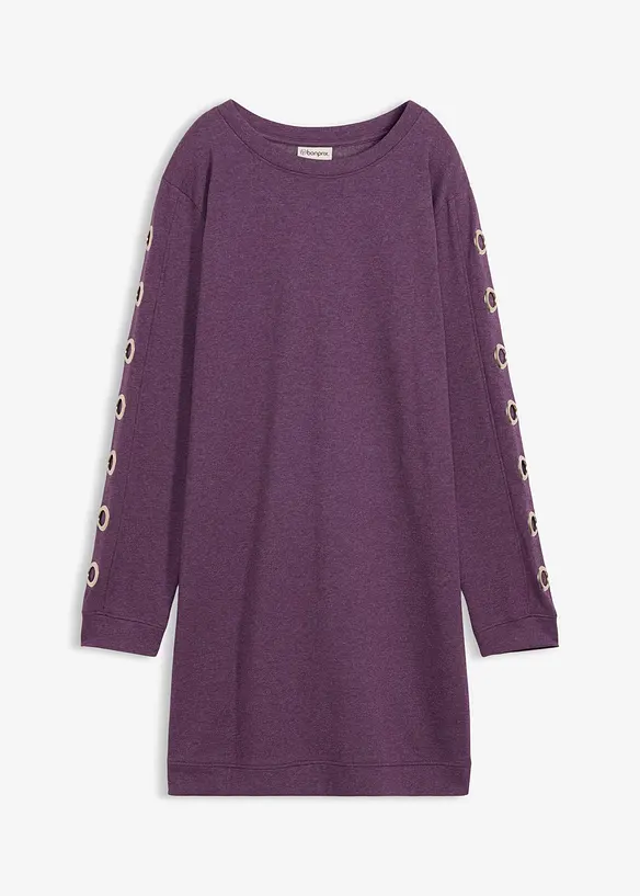 Robe sweat avec œillets, bonprix